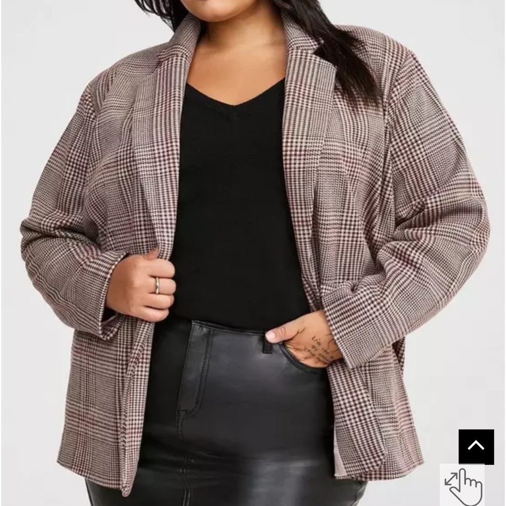torrid Plaid Blazer in Black and Brown